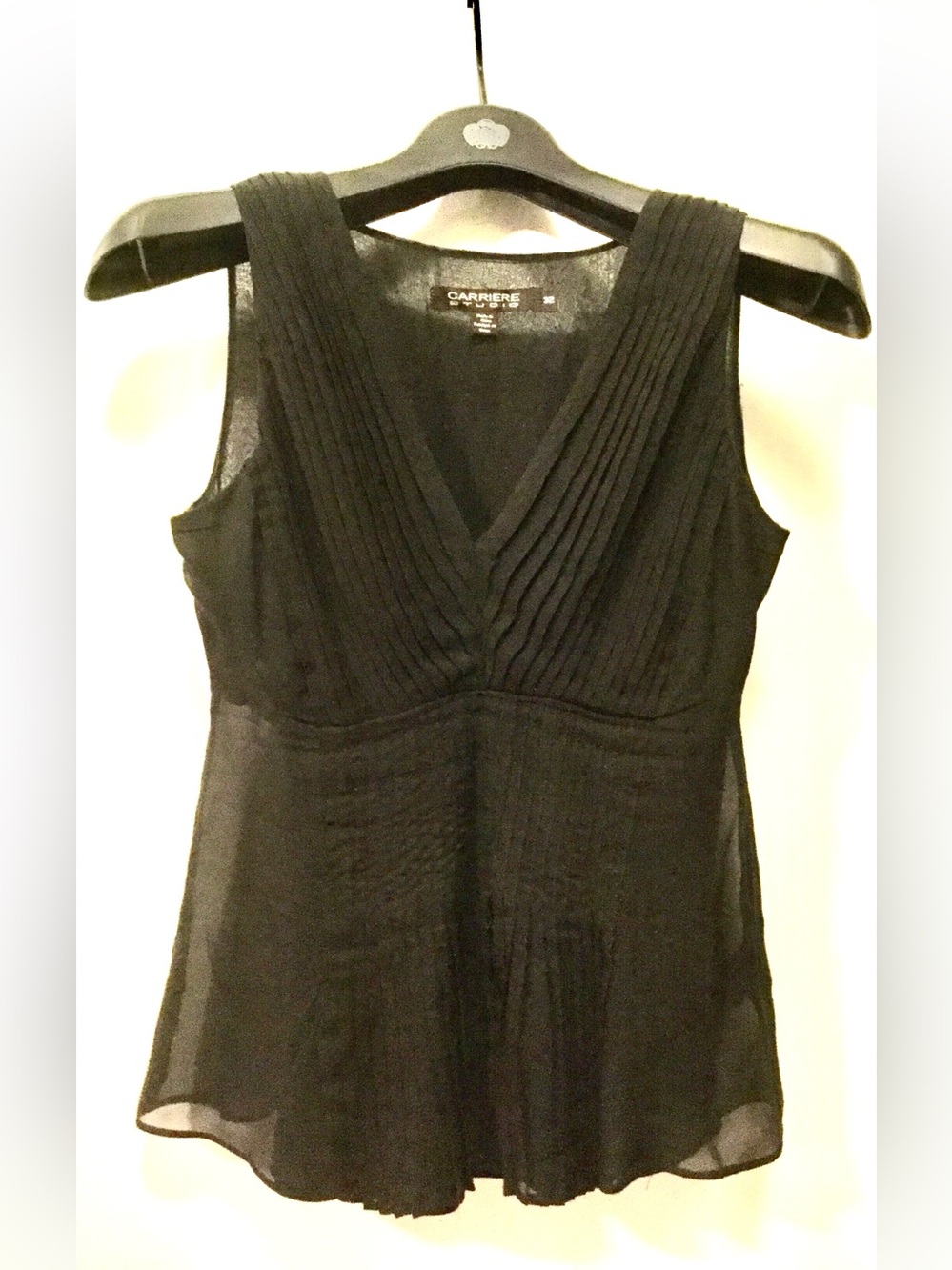 FEMME DE CARRIERE Black Silk sleeveless top - XS or 36